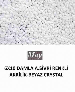 6X10 DAMLA ALTI SİVRİ RENKLİ AKRİLİK-BEYAZ CRYSTAL