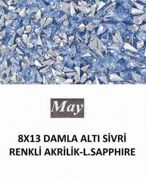 8X13 DAMLA ALTI SİVRİ RENKLİ AKRİLİK-LIGHT SAPPHIRE