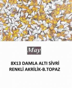 8X13 DAMLA ALTI SİVRİ RENKLİ AKRİLİK-BEACH TOPAZ