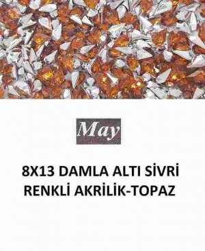 8X13 DAMLA ALTI SİVRİ RENKLİ AKRİLİK-TOPAZ