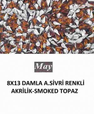 8X13 DAMLA ALTI SİVRİ RENKLİ AKRİLİK-SMOKED TOPAZ