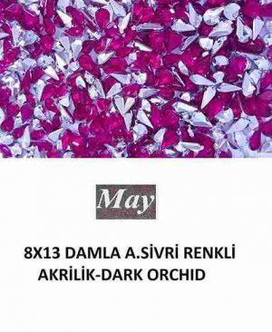 8X13 DAMLA ALTI SİVRİ RENKLİ AKRİLİK-DARK ORCHID