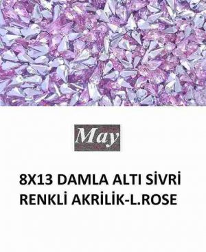 8X13 DAMLA ALTI SİVRİ RENKLİ AKRİLİK-LIGHT ROSE