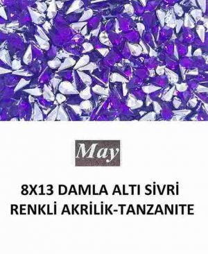 8X13 DAMLA ALTI SİVRİ RENKLİ AKRİLİK-TANZANITE