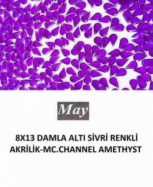 8X13 DAMLA ALTI SİVRİ RENKLİ AKRİLİK-MC.CHANNEL AMETHYST