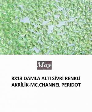 8X13 DAMLA ALTI SİVRİ RENKLİ AKRİLİK-MC.CHANNEL PERIDOT