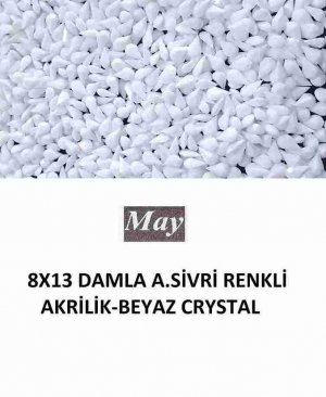 8X13 DAMLA ALTI SİVRİ RENKLİ AKRİLİK-BEYAZ CRYSTAL