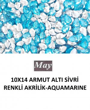 10X14 ARMUT ALTI SİVRİ RENKLİ AKRİLİK-AQUAMARINE