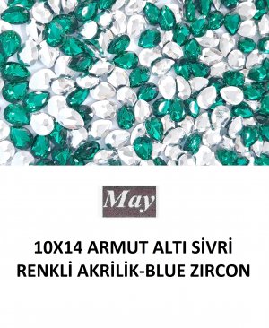 10X14 ARMUT ALTI SİVRİ RENKLİ AKRİLİK-BLUE ZIRCON