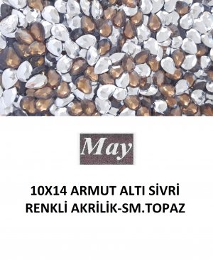 10X14 ARMUT ALTI SİVRİ RENKLİ AKRİLİK-SMOKED TOPAZ