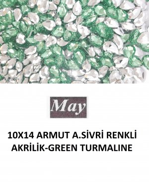 10X14 ARMUT ALTI SİVRİ RENKLİ AKRİLİK-GREEN TURMALINE