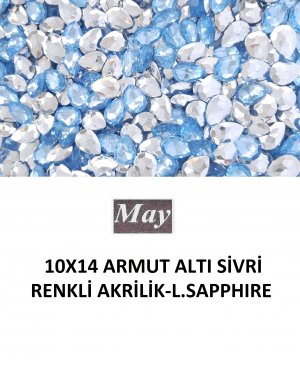 10X14 ARMUT ALTI SİVRİ RENKLİ AKRİLİK-LIGHT SAPPHIRE