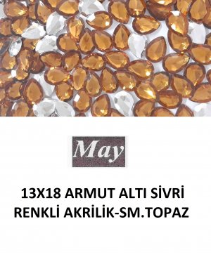 13X18 ARMUT ALTI SİVRİ RENKLİ AKRİLİK-SMOKED TOPAZ