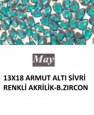 13X18 ARMUT ALTI SİVRİ RENKLİ AKRİLİK-BLUE ZIRCON