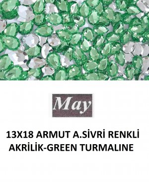 13X18 ARMUT ALTI SİVRİ RENKLİ AKRİLİK-GREEN TURMALINE