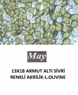 13X18 ARMUT ALTI SİVRİ RENKLİ AKRİLİK-LIGHT OLIVINE