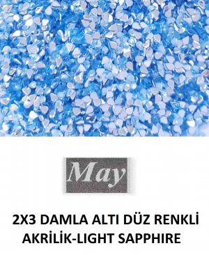 2X3 DAMLA ALTI DÜZ RENKLİ AKRİLİK-LIGHT SAPPHIRE