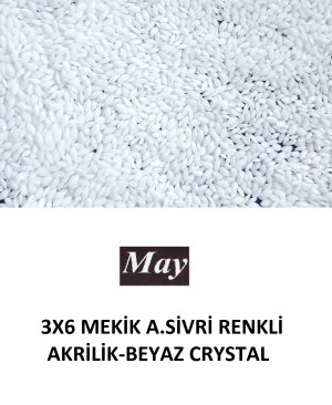 3X6 MEKİK ALTI SİVRİ RENKLİ AKRİLİK-BEYAZ CRYSTAL