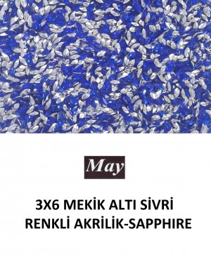 3X6 MEKİK ALTI SİVRİ RENKLİ AKRİLİK-SAPPHIRE