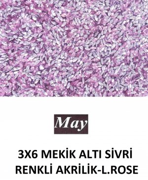 3X6 MEKİK ALTI SİVRİ RENKLİ AKRİLİK-LIGHT ROSE