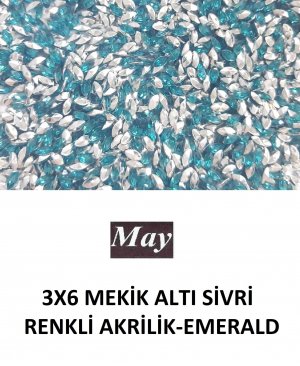 3X6 MEKİK ALTI SİVRİ RENKLİ AKRİLİK-EMERALD