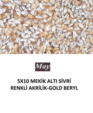 5X10 MEKİK ALTI SİVRİ RENKLİ AKRİLİK-GOLD BERYL