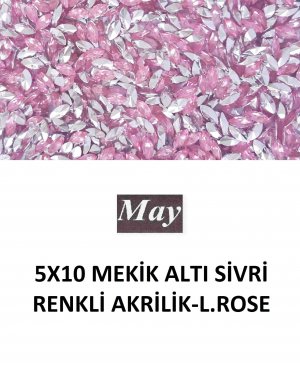 5X10 MEKİK ALTI SİVRİ RENKLİ AKRİLİK-LIGHT ROSE