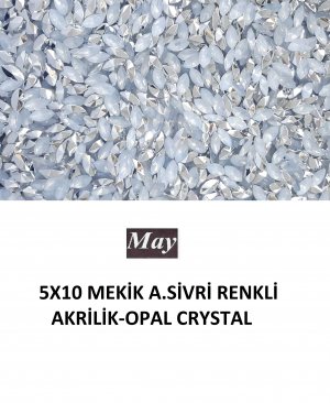 5X10 MEKİK ALTI SİVRİ RENKLİ AKRİLİK-OPAL CRYSTAL