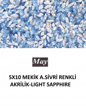 5X10 MEKİK ALTI SİVRİ RENKLİ AKRİLİK-LIGHT SAPPHIRE