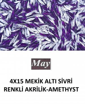 4X15 MEKİK ALTI SİVRİ RENKLİ AKRİLİK-AMETHYST