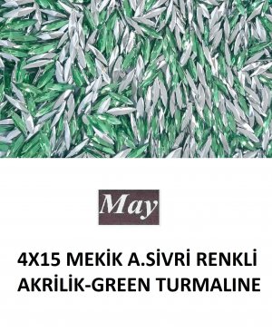 4X15 MEKİK ALTI SİVRİ RENKLİ AKRİLİK-GREEN TURMALINE