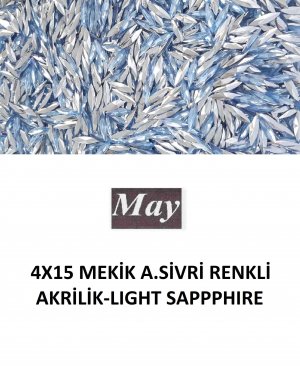 4X15 MEKİK ALTI SİVRİ RENKLİ AKRİLİK-LIGHT SAPPPHIRE