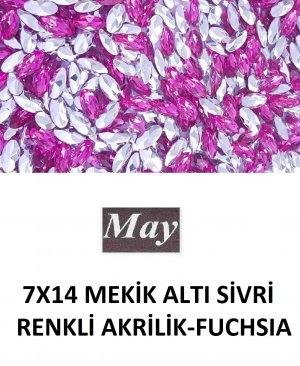 7X14 MEKİK ALTI SİVRİ RENKLİ AKRİLİK-FUCHSIA