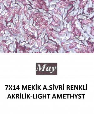 7X14 MEKİK ALTI SİVRİ RENKLİ AKRİLİK-LIGHT AMETHYST