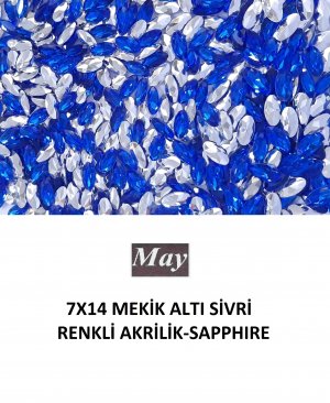 7X14 MEKİK ALTI SİVRİ RENKLİ AKRİLİK-SAPPHIRE