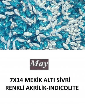 7X14 MEKİK ALTI SİVRİ RENKLİ AKRİLİK-INDICOLITE