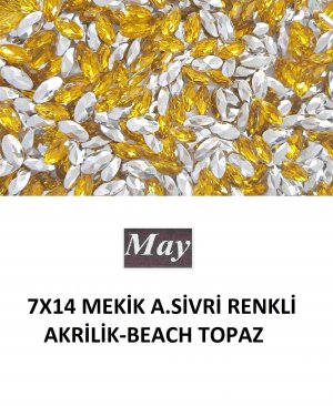 7X14 MEKİK ALTI SİVRİ RENKLİ AKRİLİK-BEACH TOPAZ