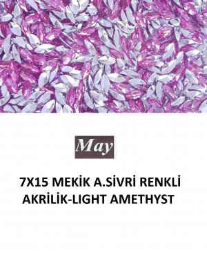 7X15 MEKİK ALTI SİVRİ RENKLİ AKRİLİK-LIGHT AMETHYST