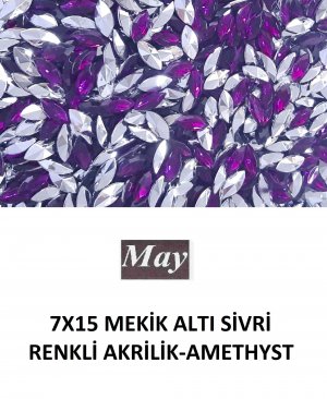 7X15 MEKİK ALTI SİVRİ RENKLİ AKRİLİK-AMETHYST