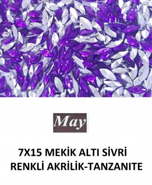 7X15 MEKİK ALTI SİVRİ RENKLİ AKRİLİK-TANZANITE