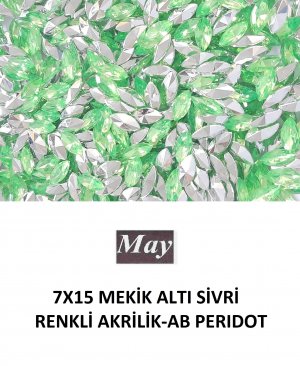 7X15 MEKİK ALTI SİVRİ RENKLİ AKRİLİK-AB PERIDOT