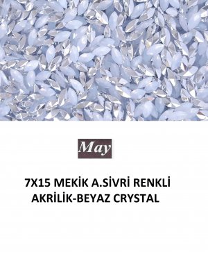 7X15 MEKİK ALTI SİVRİ RENKLİ AKRİLİK-BEYAZ CRYSTAL