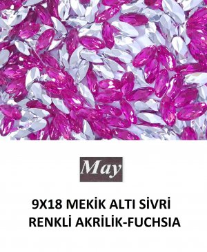 9X18 MEKİK ALTI SİVRİ RENKLİ AKRİLİK-FUCHSIA