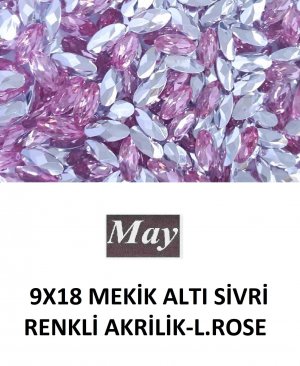 9X18 MEKİK ALTI SİVRİ RENKLİ AKRİLİK-LIGHT ROSE