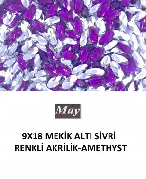 9X18 MEKİK ALTI SİVRİ RENKLİ AKRİLİK-AMETHYST