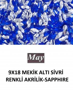 9X18 MEKİK ALTI SİVRİ RENKLİ AKRİLİK-SAPPHIRE