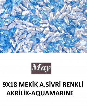 9X18 MEKİK ALTI SİVRİ RENKLİ AKRİLİK-AQUAMARINE