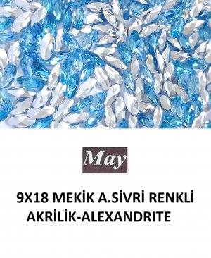 9X18 MEKİK ALTI SİVRİ RENKLİ AKRİLİK-ALEXANDRITE