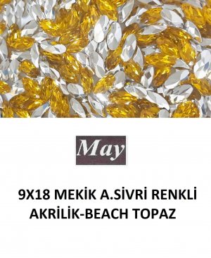 9X18 MEKİK ALTI SİVRİ RENKLİ AKRİLİK-BEACH TOPAZ