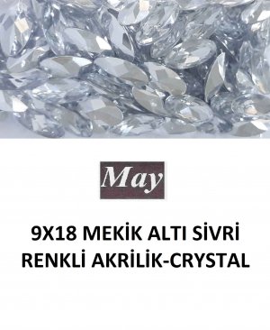 9X18 MEKİK ALTI SİVRİ RENKLİ AKRİLİK-CRYSTAL